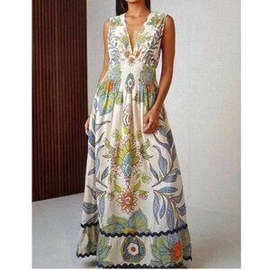 SHORE Gracie Maxi Dress In Positano Blooms SIZE SMALL
